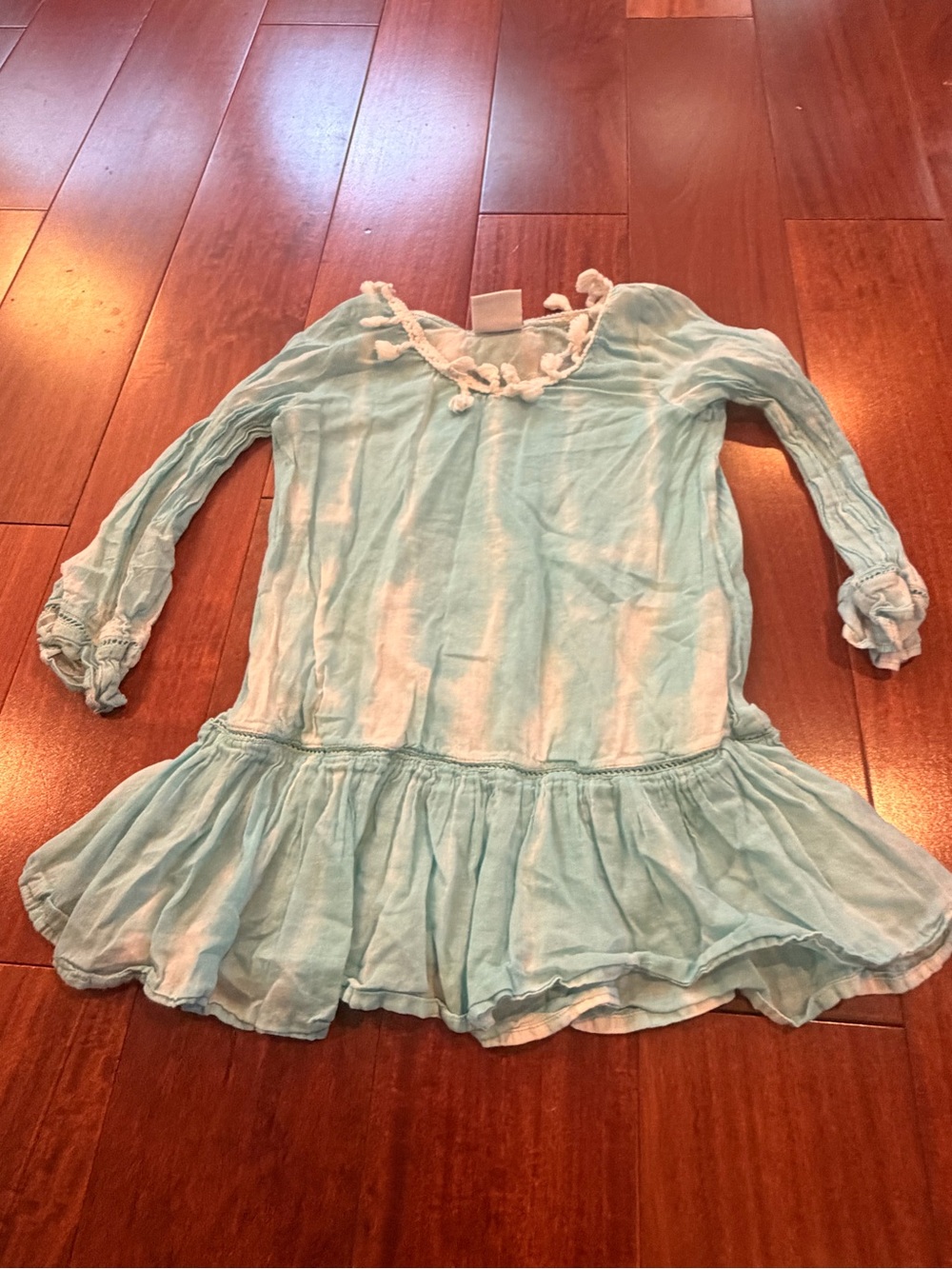 Kids Light Blue Ruffle Tunic Dress - Brand
